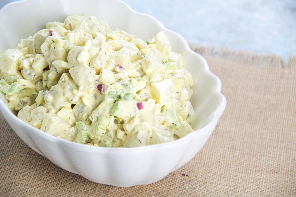 keto "potato" salad recipe, easy low carb potato salad 