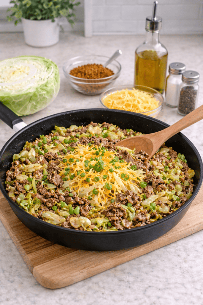 ground beef keto skillet meal