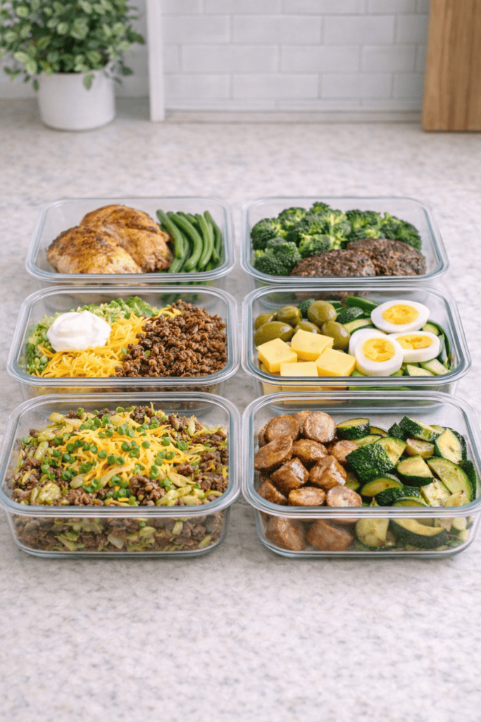 keto dinner meal prep containers