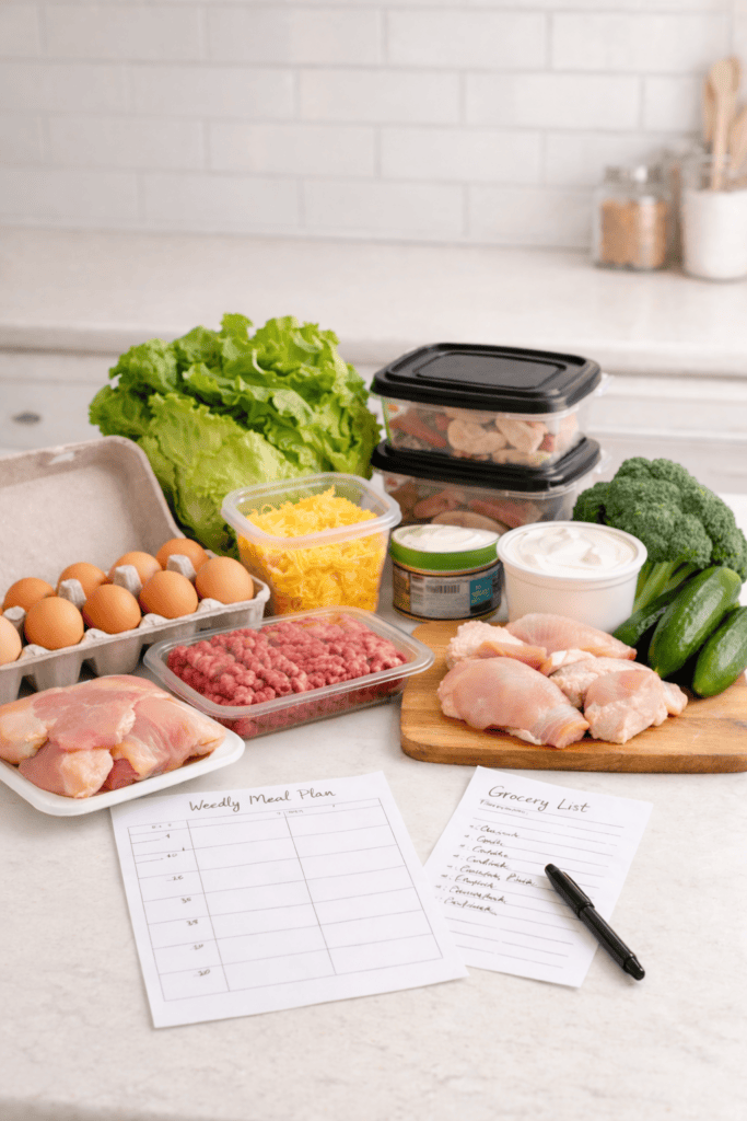 Budget-friendly lazy keto grocery haul for beginners